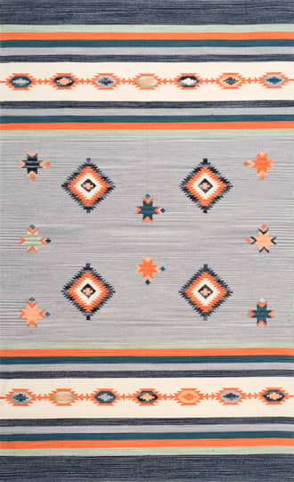 Multicolor 7' 6" x 9' 6" Diamond And Stripes Rug swatch