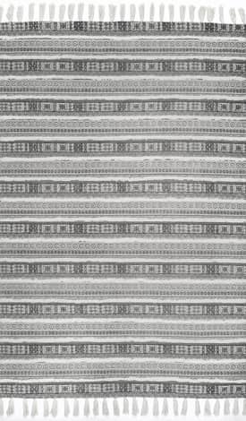 Gray 5' x 8' Greek Frieze Stripes Rug swatch
