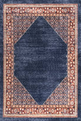 Navy 3' x 5' Floral Leisure Rug swatch