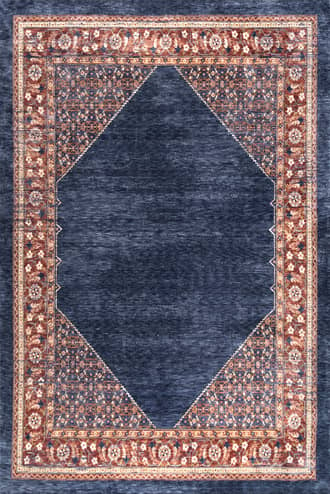 Navy Floral Leisure Rug swatch