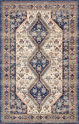 Blue 4' x 6' Traditional Totem Rug swatch