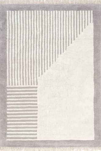 Grey 6' x 9' Agnes Wedged Striped Rug swatch