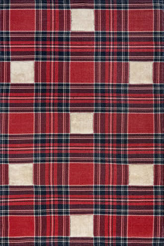 Red 8' x 10' Keira Checkered Plaid Rug swatch