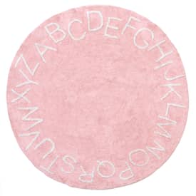 Pink 4' Alphabet Nursery Washable Rug swatch
