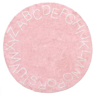 Pink 6' Alphabet Nursery Washable Rug swatch