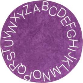 Purple 4' Alphabet Nursery Washable Rug swatch