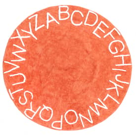 Orange 4' Alphabet Nursery Washable Rug swatch