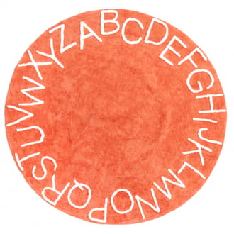 Orange 3' x 5' Alphabet Nursery Washable Rug swatch