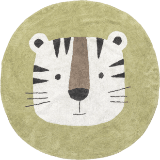 Ivory Tiger Nursery Washable Rug swatch
