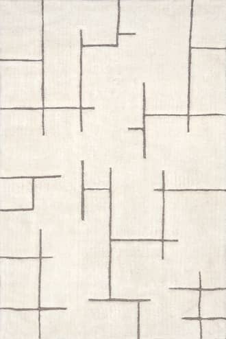 Off White Xenia Hand Tufted Crosshatch New Zealand Wool Rug swatch