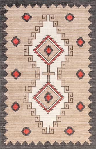 Brown 7' x 9' Ginny Washable Southwestern Rug swatch