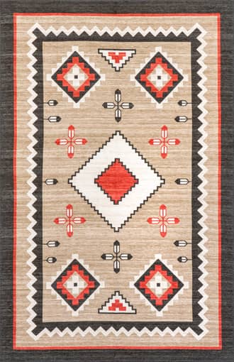 Brown Leena Washable Colorful Shapes Rug swatch