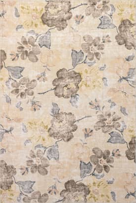 Brown Fanya Floral Washable Rug swatch