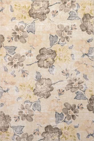 Brown 4' x 6' Fanya Floral Washable Rug swatch