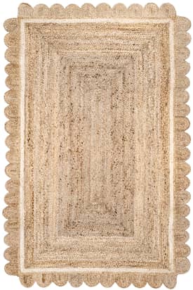 Purple Green Scalloped Area Rug for Bedroom 5 X 5 ft 3 X 8 Kitchen Scalloped Rug Runner Soft Scalloped Jute Rugs for Dining Room 6 X 8 ft