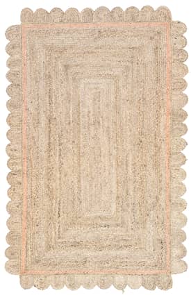 Baby Pink 8' x 10' Anna Scalloped Jute Rug swatch