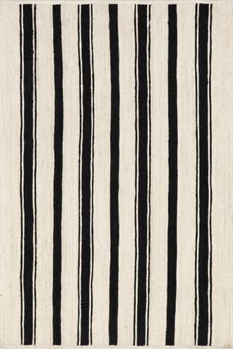Black 10' x 14' Calathea Striped Jute Rug swatch