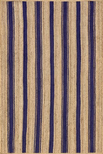 Royal Blue 2' 6" x 8' Calathea Striped Jute Rug swatch