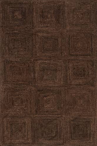 Dark Brown 9' x 12' Juniper Jute Tiled Rug swatch