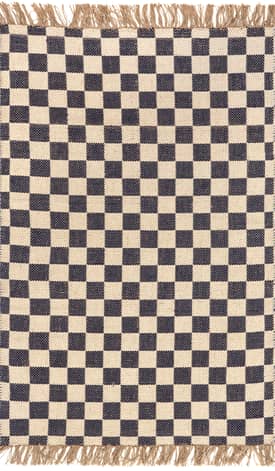 Gray 4' x 6' Mazie Checkered Jute Rug swatch
