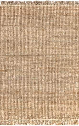 Natural 8' x 10' Lacey Jute Tasseled Rug swatch