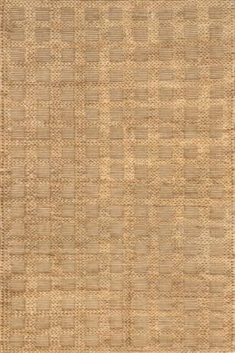 Natural 9' x 12' Lennon Checkered Hand Braided Jute Rug swatch