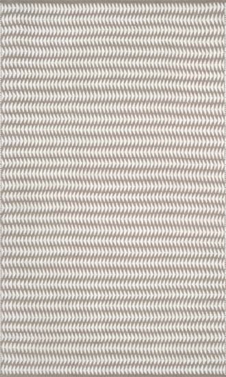 Ivory 4' x 6' Striped Indoor/Outdoor Rug swatch