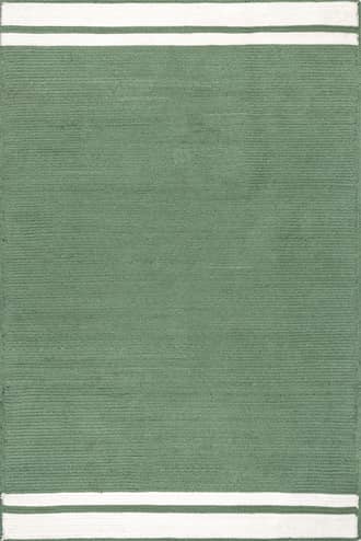 Green 6' x 9' Luann Solid Bordered Rug swatch
