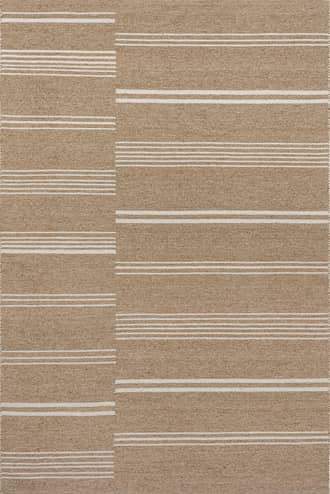 Sand 2' 6" x 8' Birchwood Reversible Striped Wool Rug swatch
