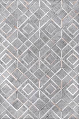 Gray Eleanor Leather Geometric Tiles Rug swatch
