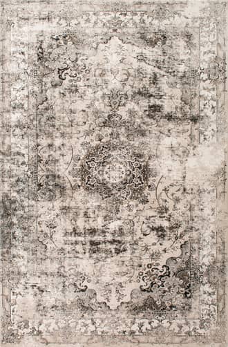 Ivory Faded Crowned Rosette Rug swatch