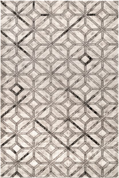 Arabella Faux Cowhide Diamond Tiles, Cowhide Patchwork Rug 5×8