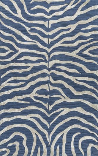 Blue 8' x 10' Kylie Wool-Blend Zebra Rug swatch