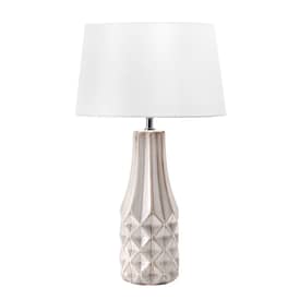 Ivory 24-inch Textured Ceramic Fluted Vase Table Lamp swatch