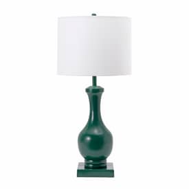 Green 26-inch Glazed Aluminum Pedestaled Table Lamp swatch