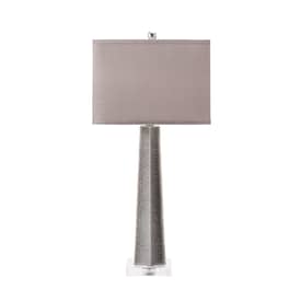 Gray 32-inch Polyresin Recessed Pillar Table Lamp swatch
