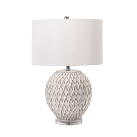 Off White 26-inch Textured Ceramic Latticed Mesh Table Lamp swatch