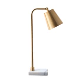 Brass 20-inch Hanging Bell on Marble Table Lamp swatch