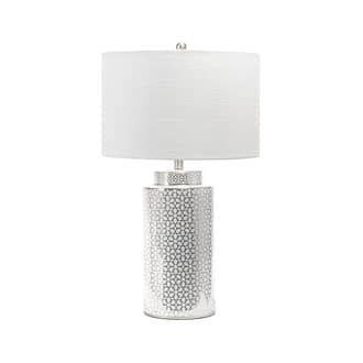 Silver 29-inch Ceramic Floral Trellis Table Lamp swatch