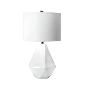 Light Gray 25-inch Geometric Ceramic Vase Table Lamp swatch