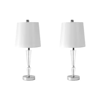 Clear 21-inch Crystal Tapered Spire Table Lamp (Set of 2) swatch