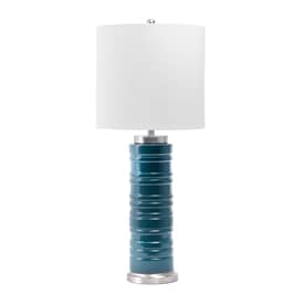 Blue 36-inch Grooved Ceramic Column Table Lamp swatch