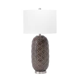 Brown 30-inch Textured Ceramic Star Trellis Table Lamp swatch