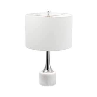 White 24-inch Polished Metal Spire Table Lamp swatch