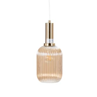 Gold 87-inch Glass Steel Tinted Pendant Lamp swatch