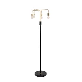 Black 64-inch Swinging Steel Floor Lamp swatch