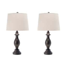 Brown 26-inch Polished Metal Ornamental Table Lamp (Set of 2) swatch