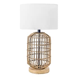 Brass 25-inch Rattan Bird Cage Table Lamp swatch