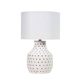 White 24-inch Breezy Ceramic Table Lamp swatch