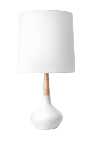 White 25-inch Kayla Ogee Ceramic Vase Table Lamp swatch